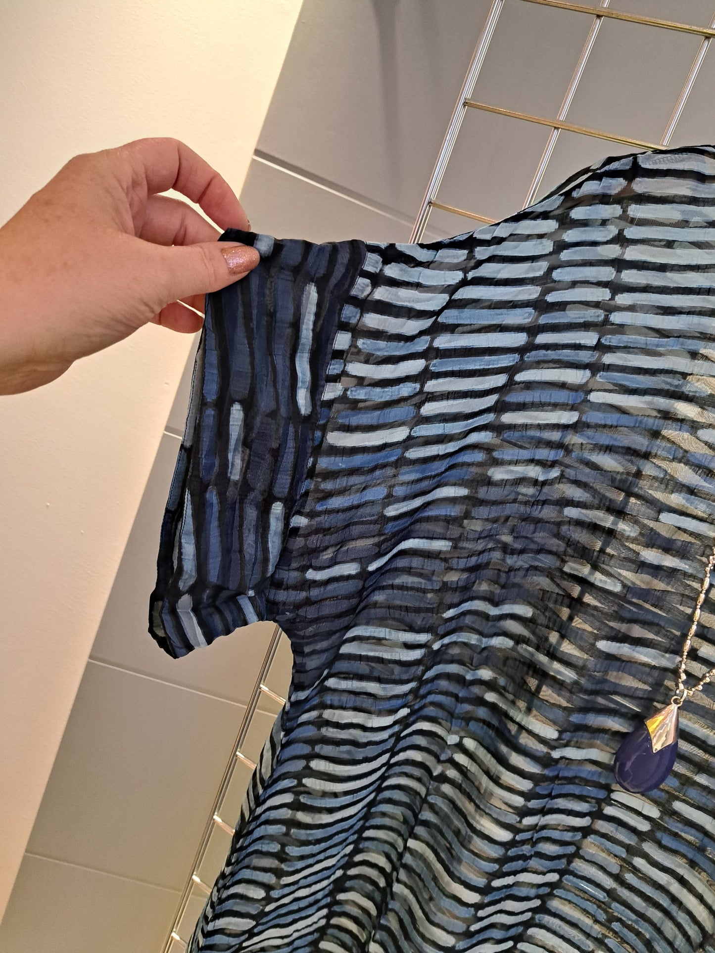 Yauvan Denim blue semi sheer dress - Maya Maya Ltd