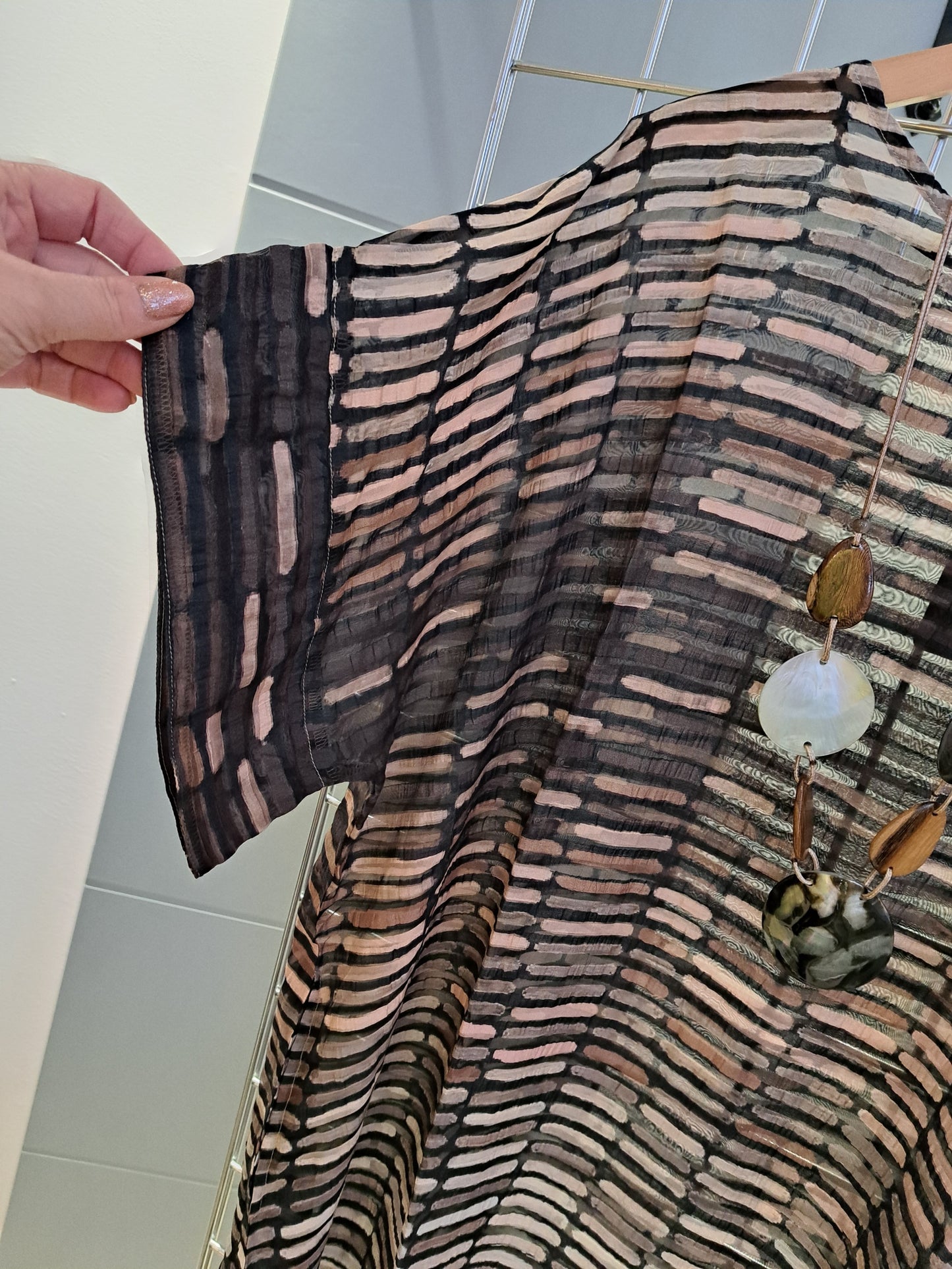 Yauvan brown semi sheer dress - Maya Maya Ltd