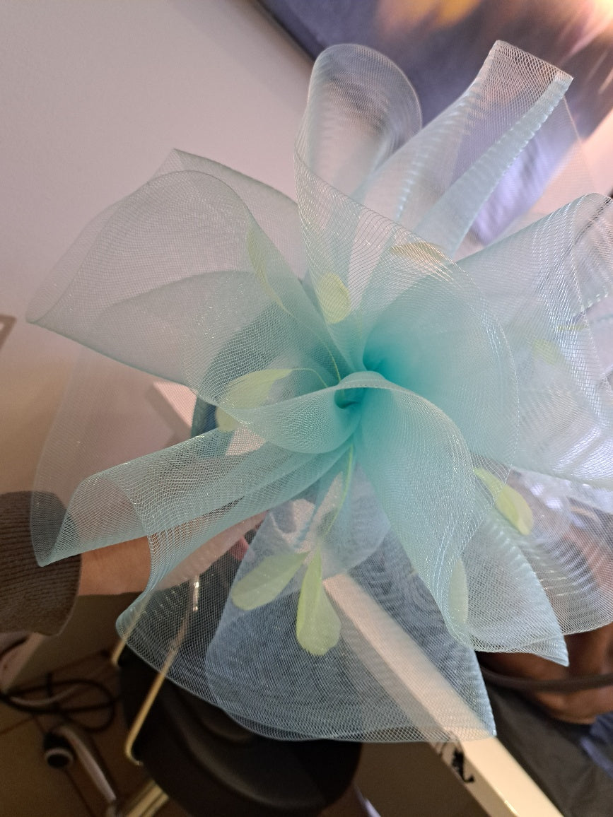 Aqua lime fascinator - Maya Maya Ltd