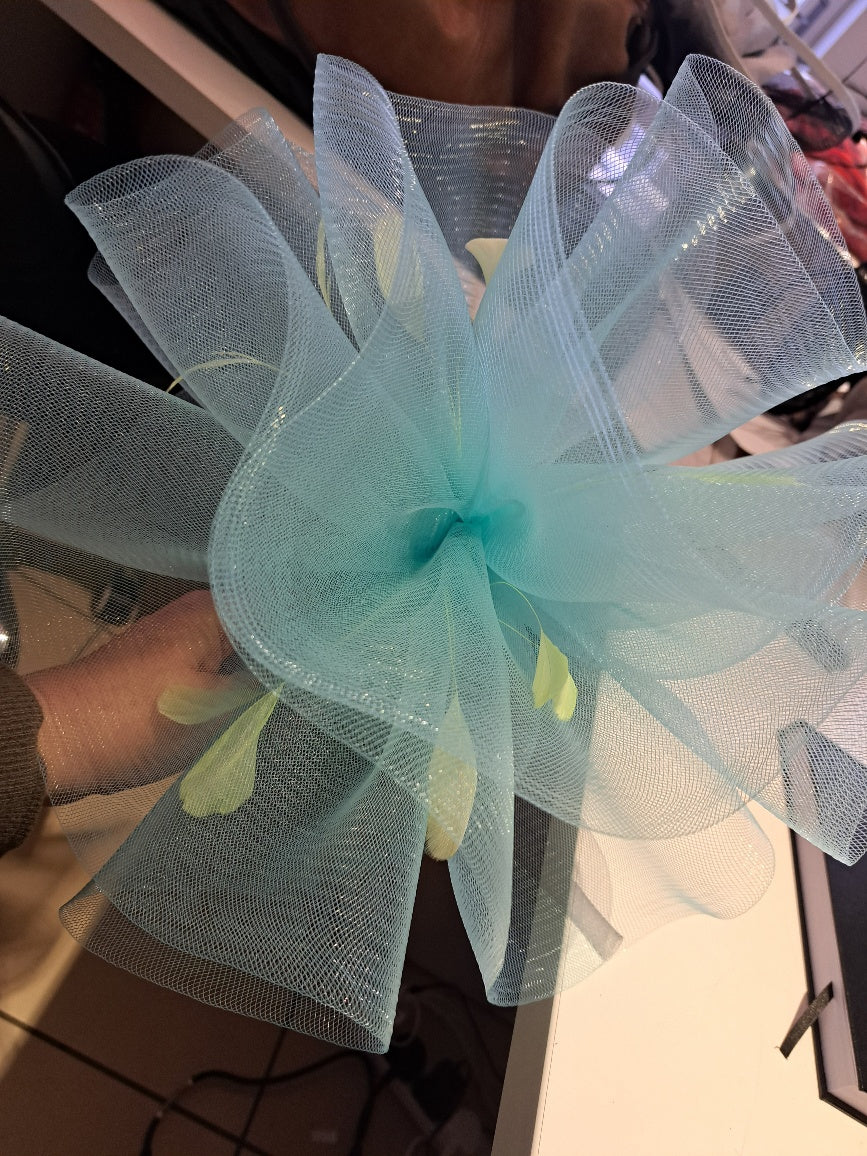 Aqua lime fascinator - Maya Maya Ltd