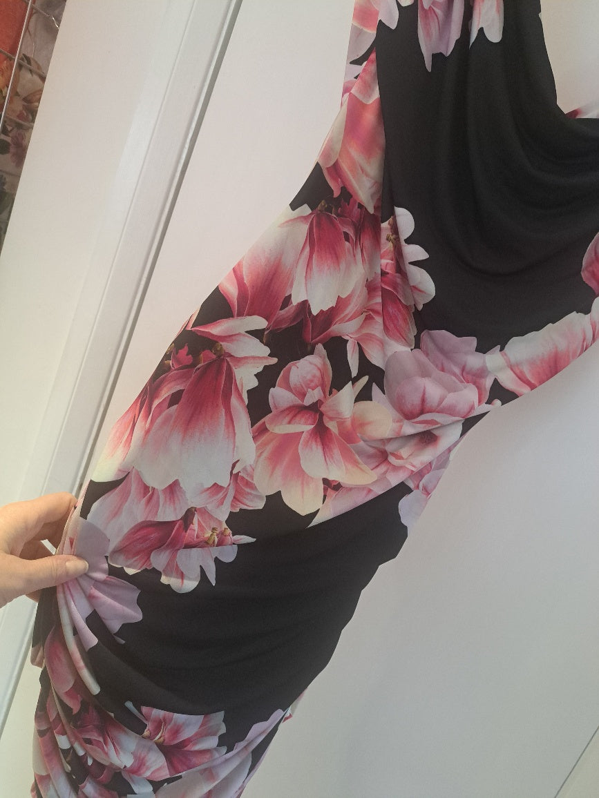 Atom label oxygen dress pink flower - Maya Maya Ltd