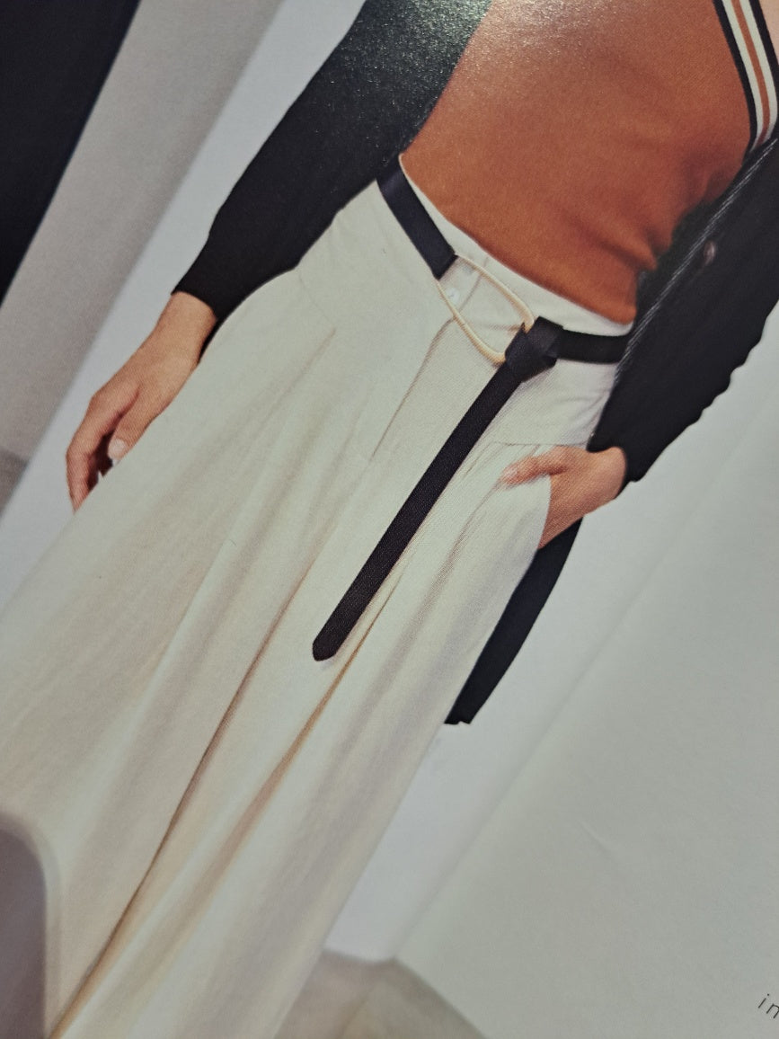 Linen mix wide leg trousers - Maya Maya Ltd