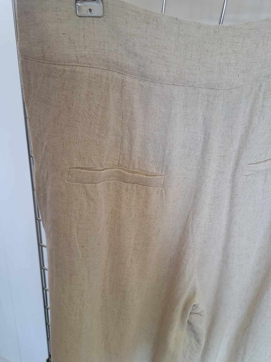 Linen mix wide leg trousers - Maya Maya Ltd