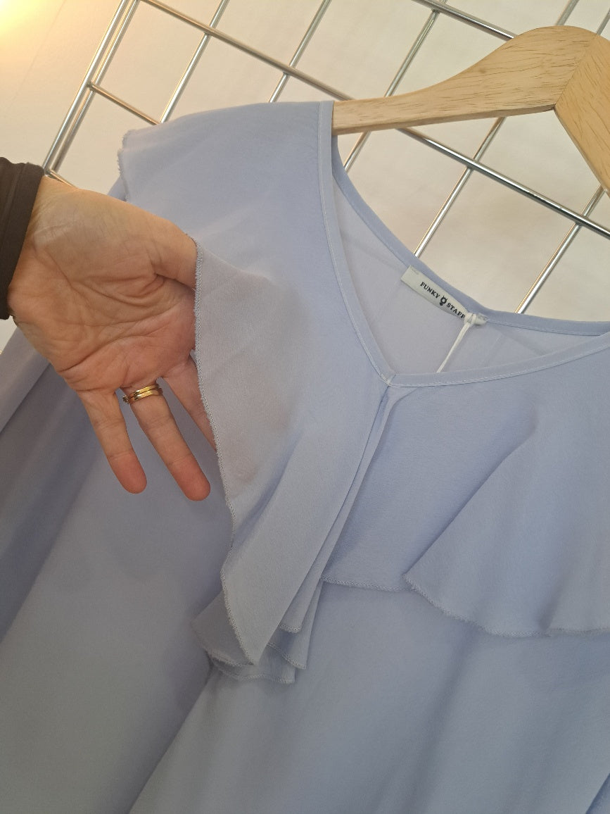 Funky Staff frill front blouse - Maya Maya Ltd