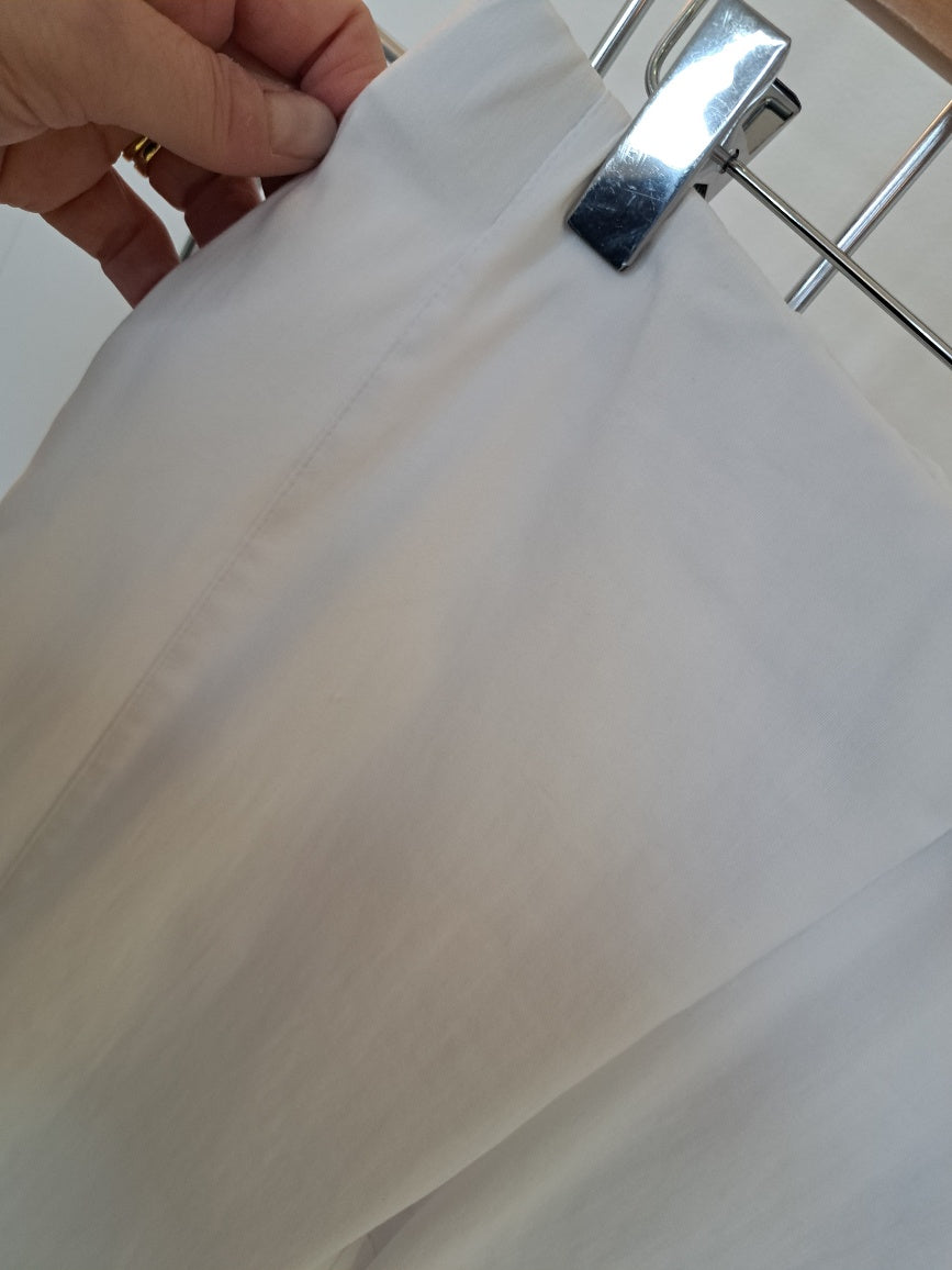 White stretch pants zip detail - Maya Maya Ltd