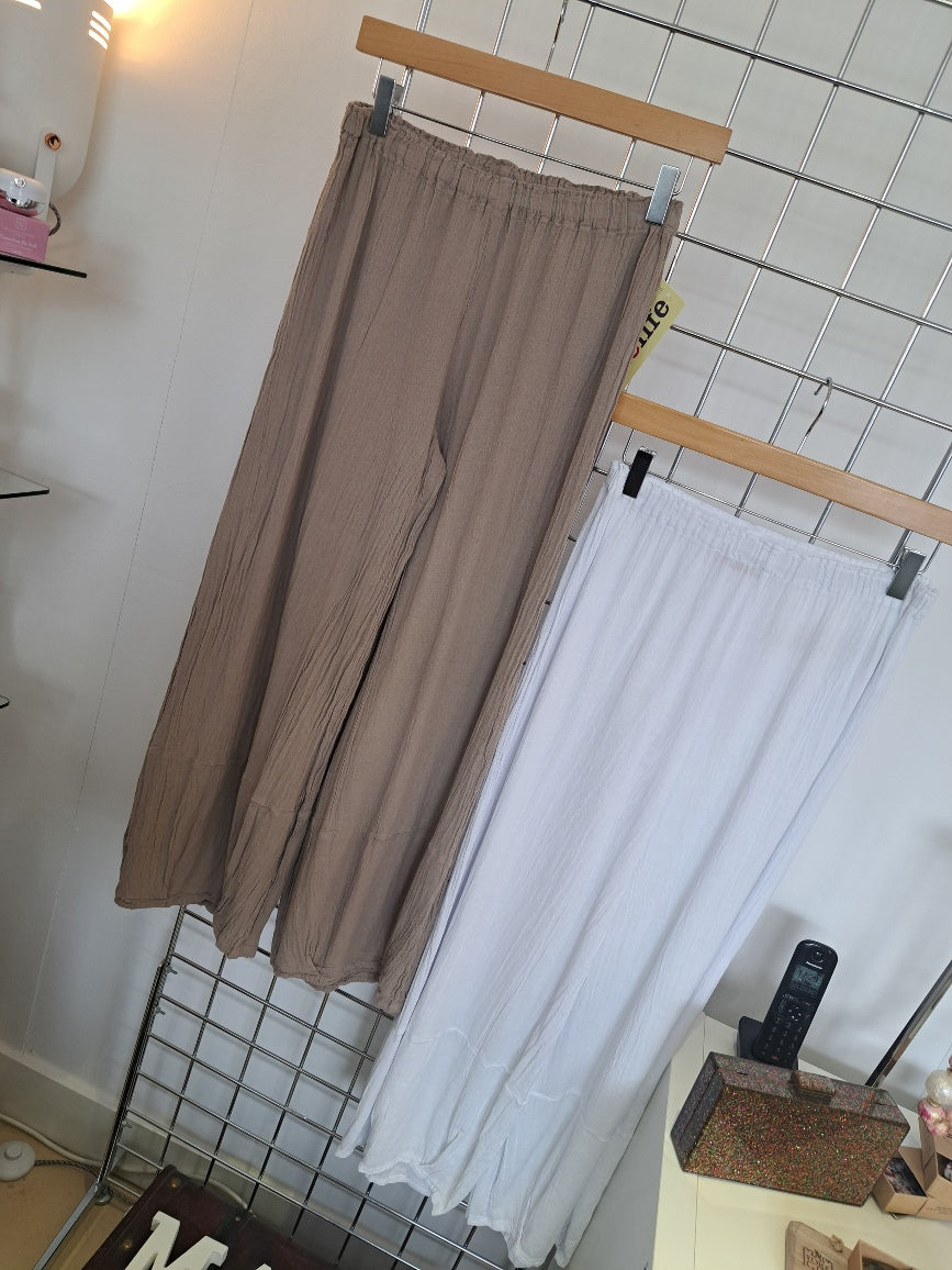 Cotton crinkle trousers - Maya Maya Ltd