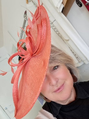 Large tangerine fascinator - Maya Maya Ltd