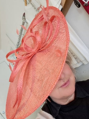 Large tangerine fascinator - Maya Maya Ltd