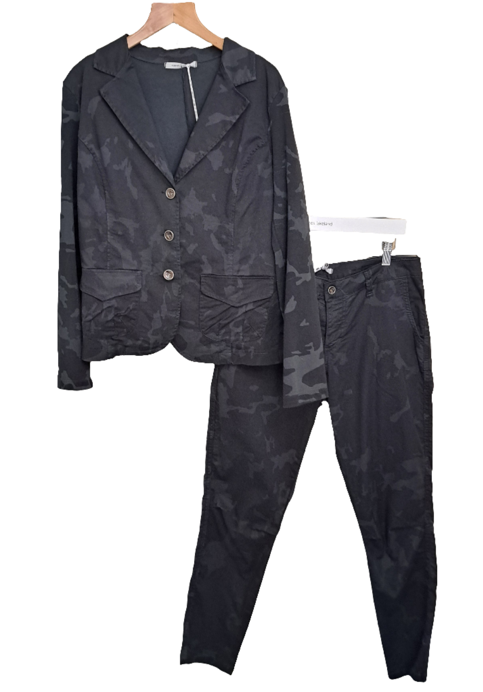 Stretch cotton/jersey mix grey black suit