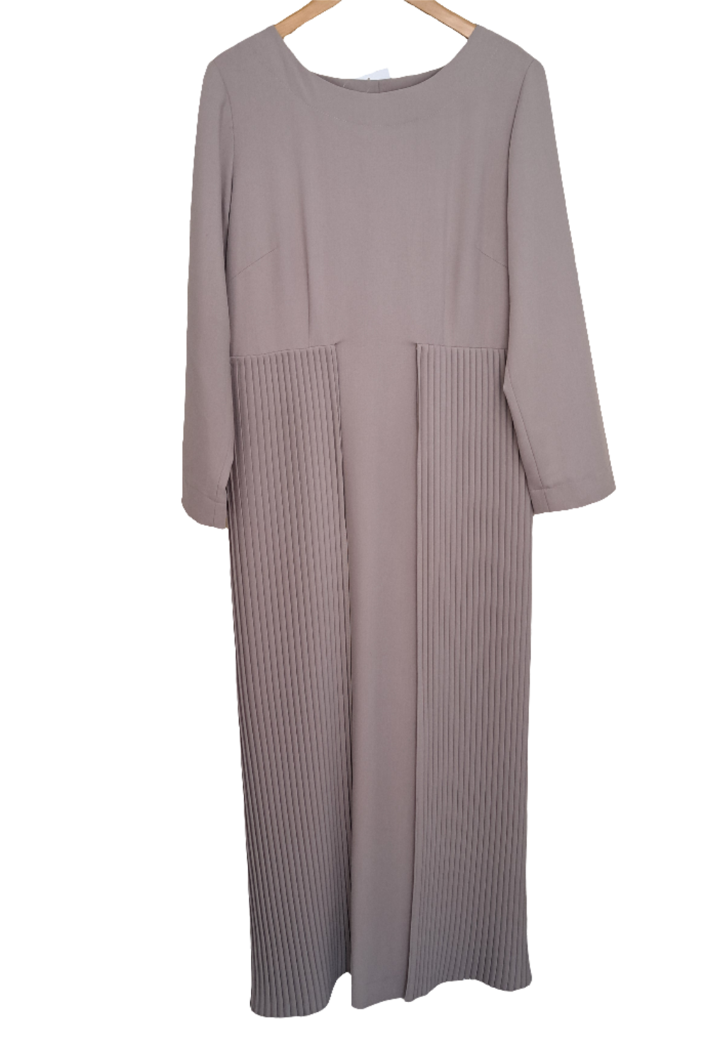 Taupe pleated detail maxi