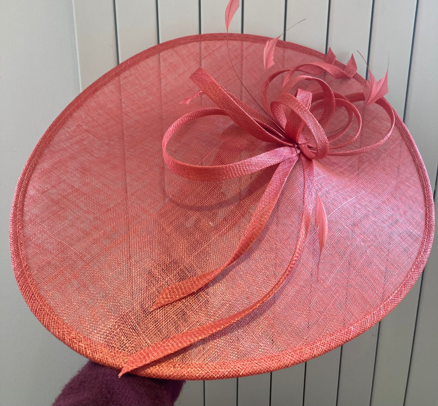 Large tangerine fascinator - Maya Maya Ltd