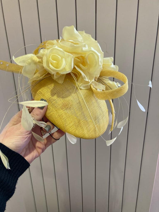 Sara Gadd Lemon Skull Cap fascinator - Maya Maya Ltd