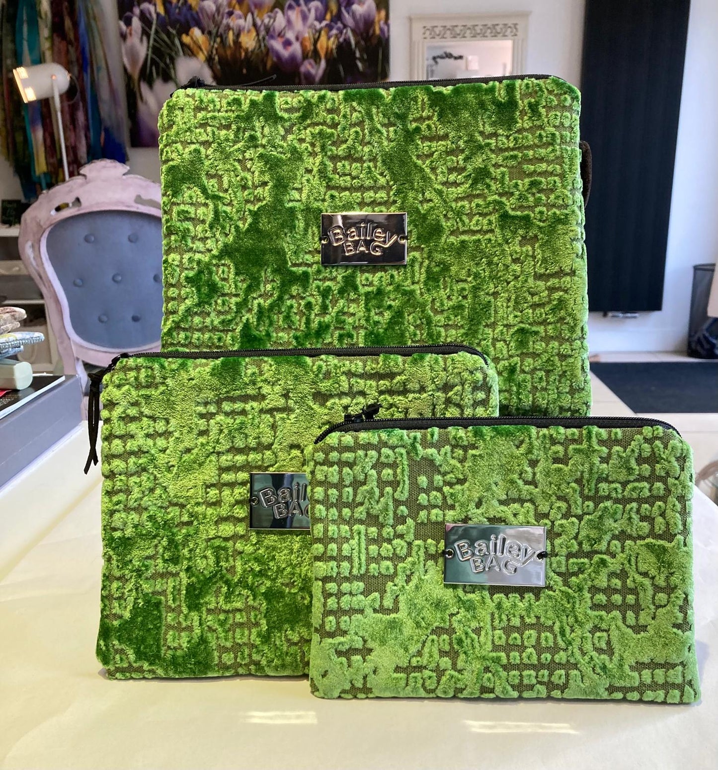 Handmade accessory bag set of 3