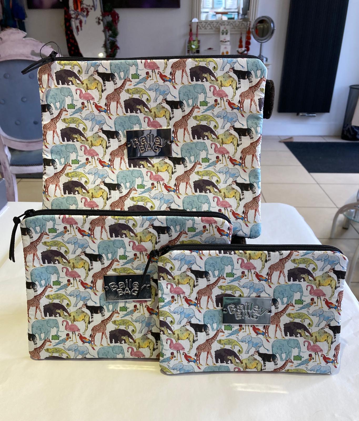 Handmade accessory bag set of 3