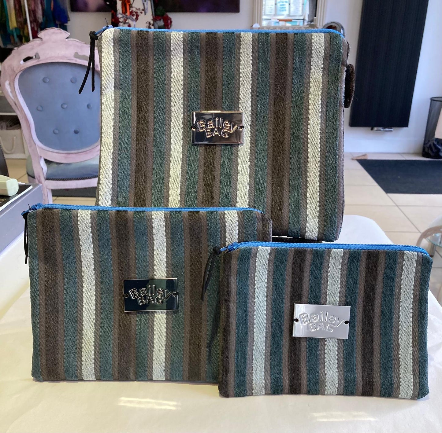 Handmade accessory bag set of 3