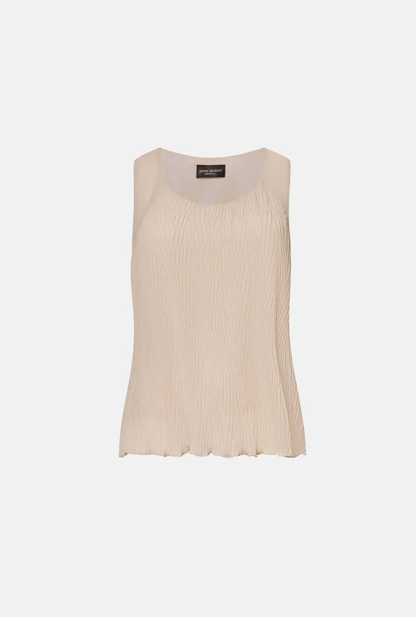 Crinkle wide leg trousers cream