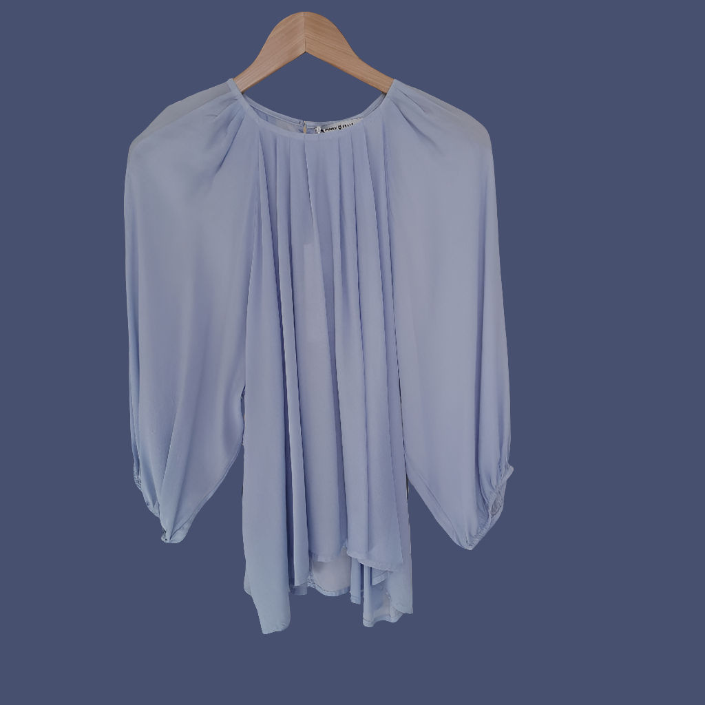 Cornflower blue silk mix blouse