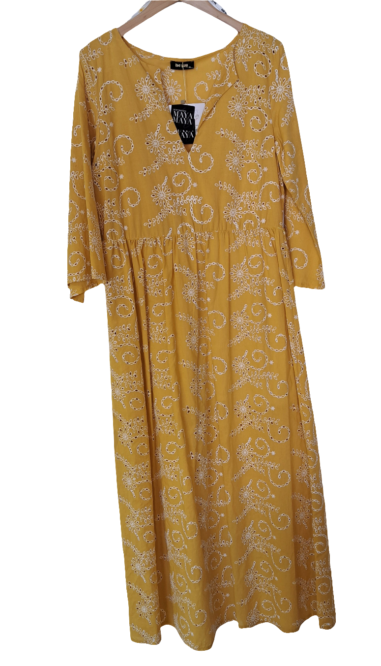 Mustard yellow cotton maxi dress