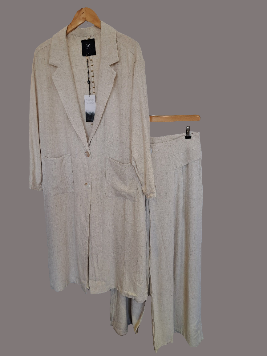 Linen mix oversized jacket