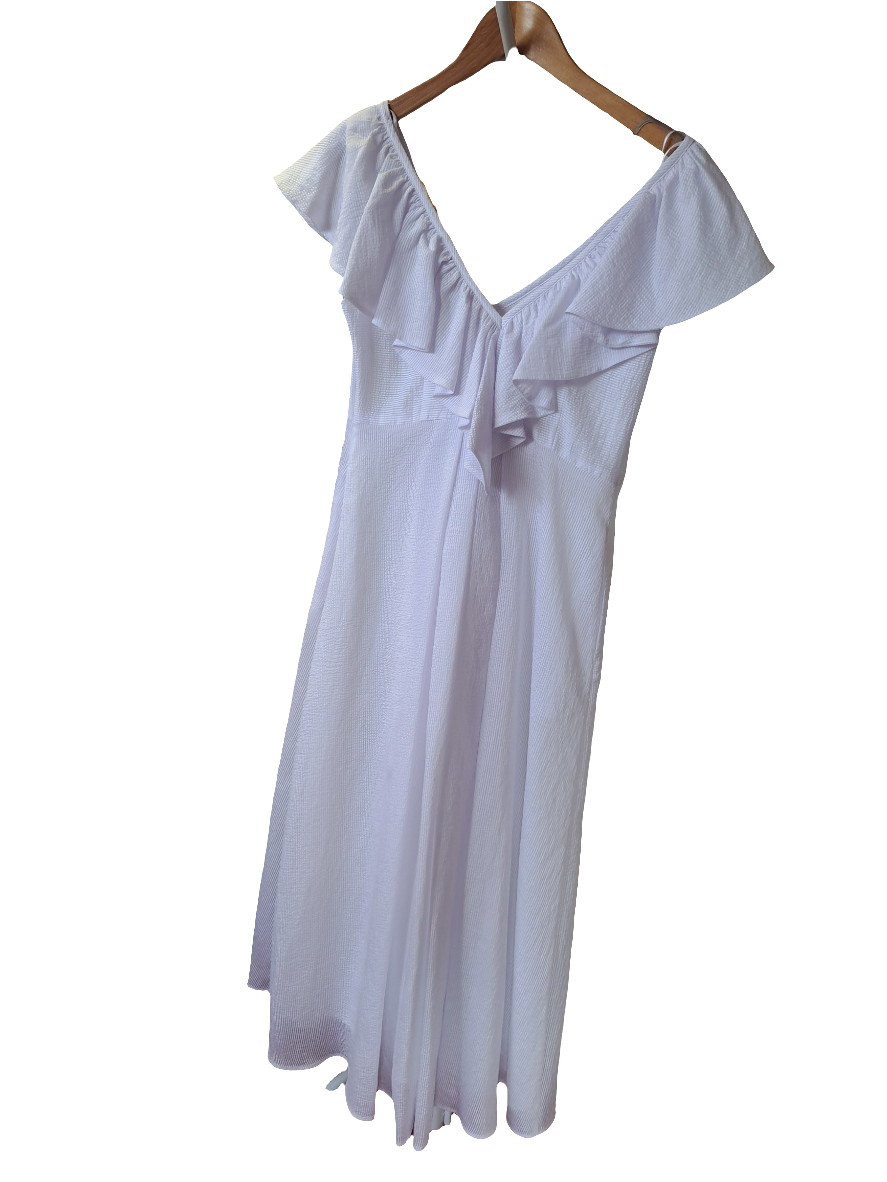 V front back ice blue dress
