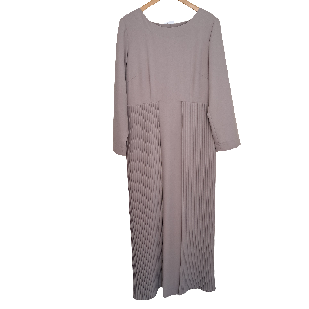 Taupe pleated detail maxi