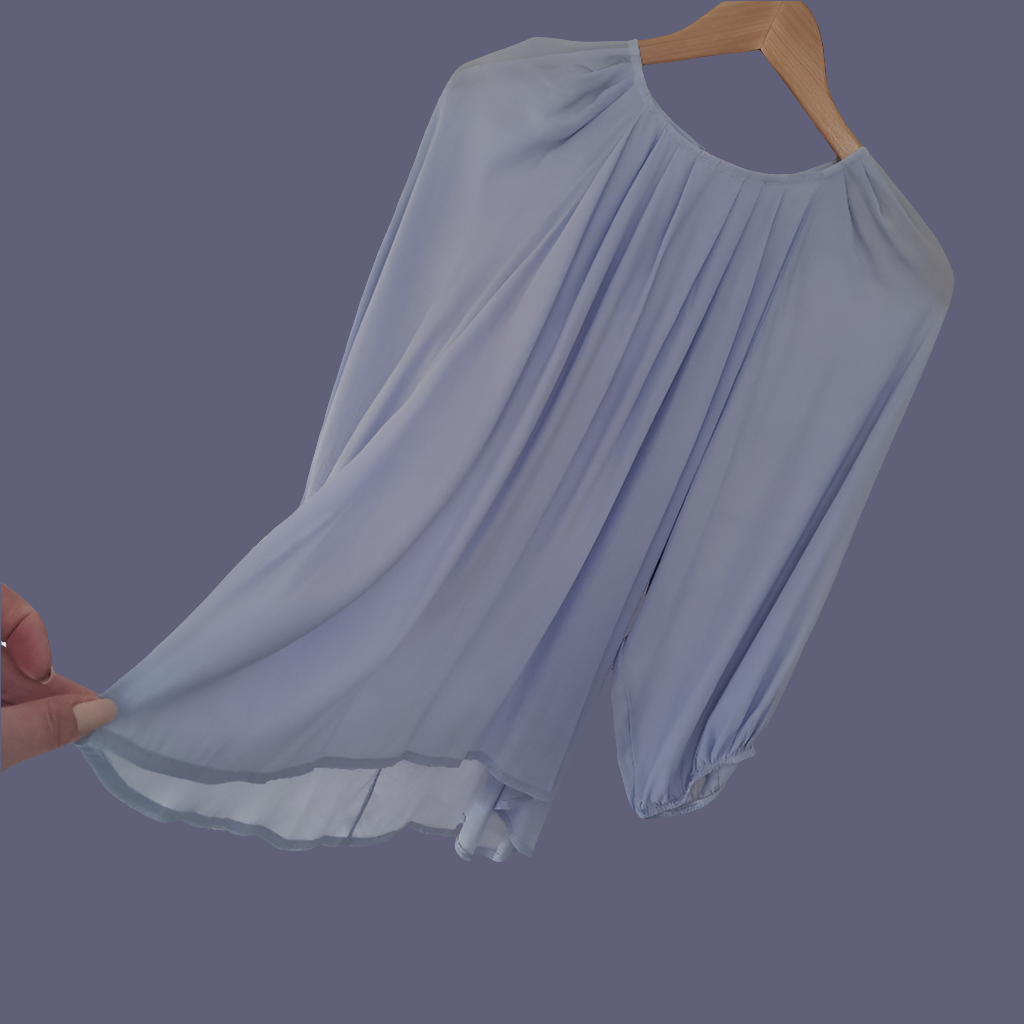 Cornflower blue silk mix blouse