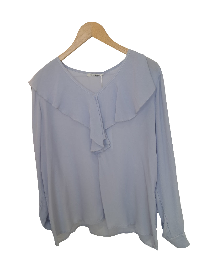 Funky Staff frill front blouse