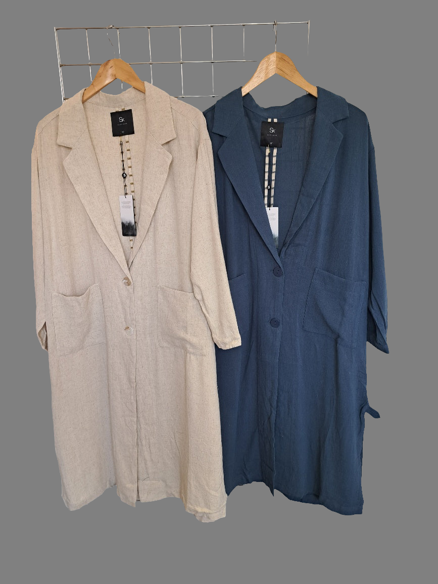 Linen mix oversized jacket