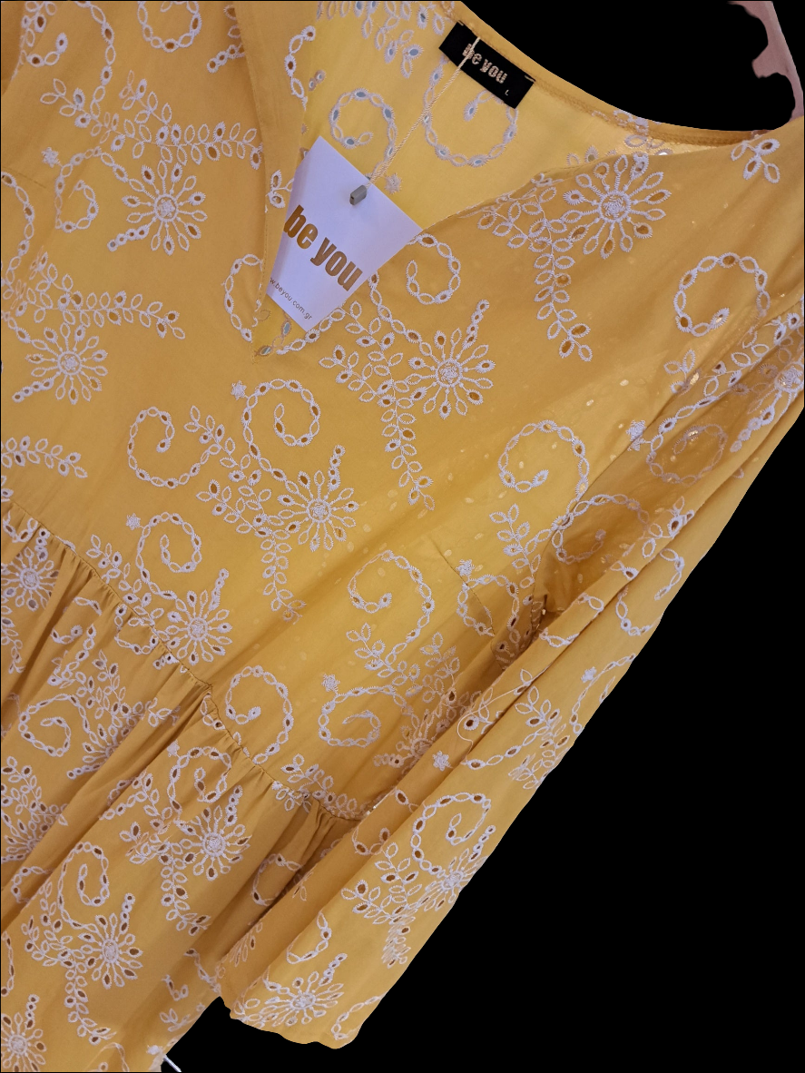 Mustard yellow cotton maxi dress