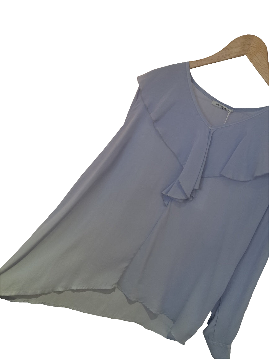 Funky Staff frill front blouse
