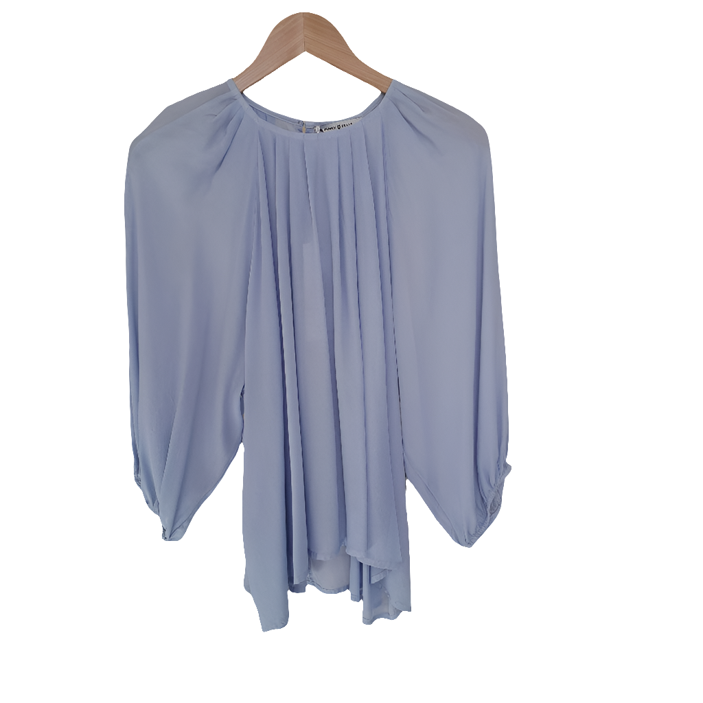 Cornflower blue silk mix blouse
