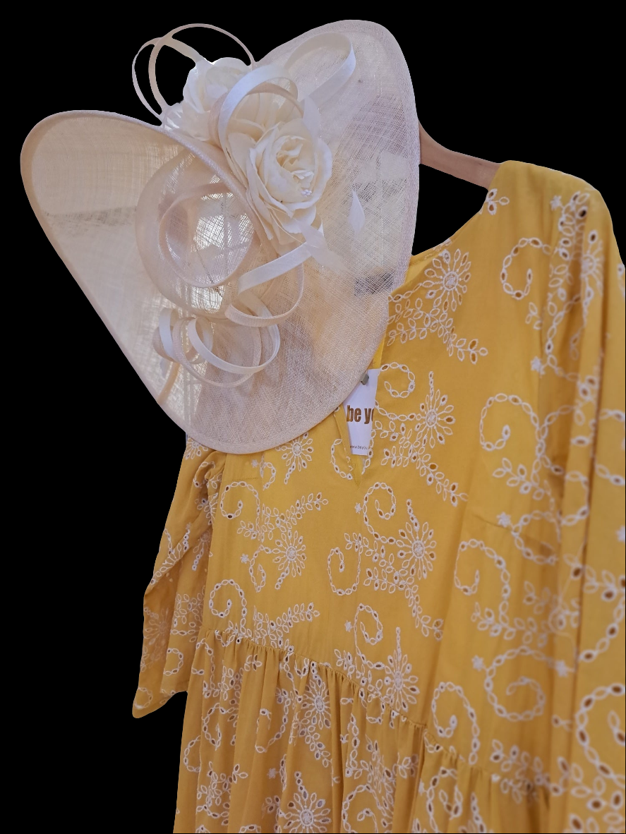 Mustard yellow cotton maxi dress