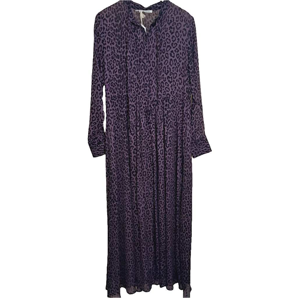 Animal print maxi dress purple black