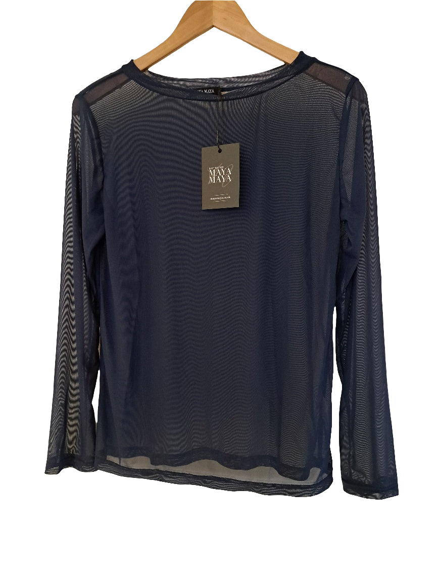 Sheer boat neck top Navy