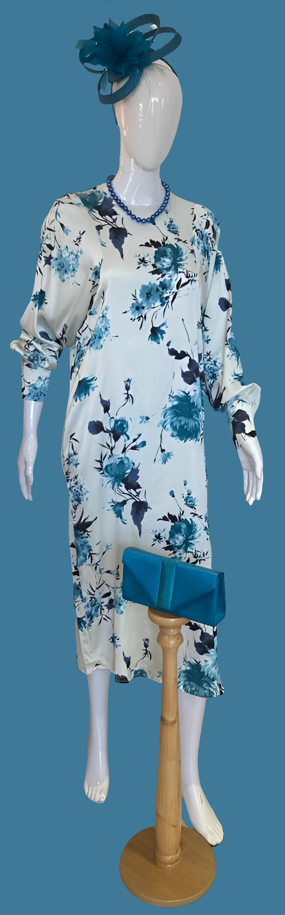 Stretch print midi dress