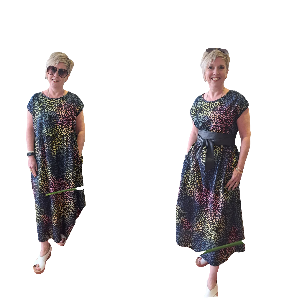 amphibious print cotton dress