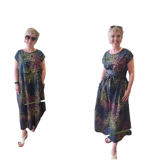 amphibious print cotton dress