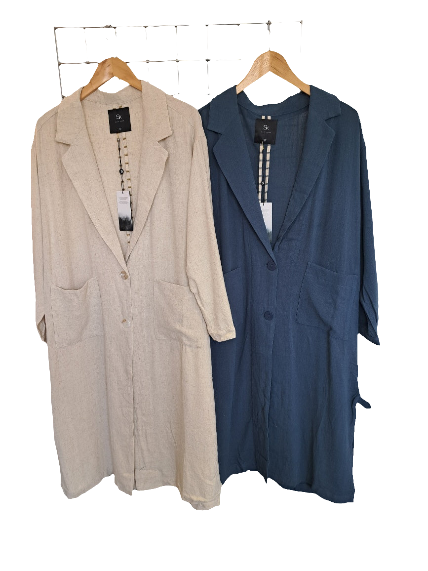 Linen mix oversized jacket