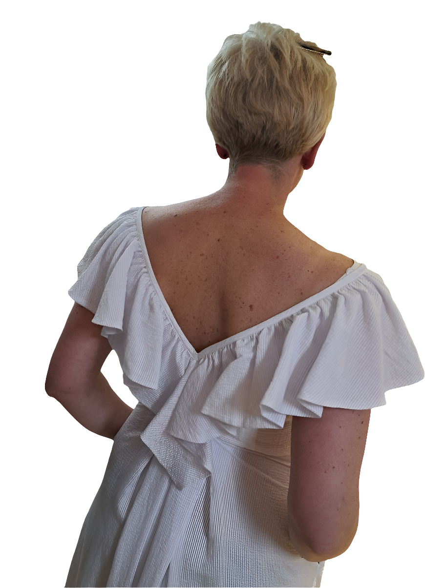 V front back ice blue dress