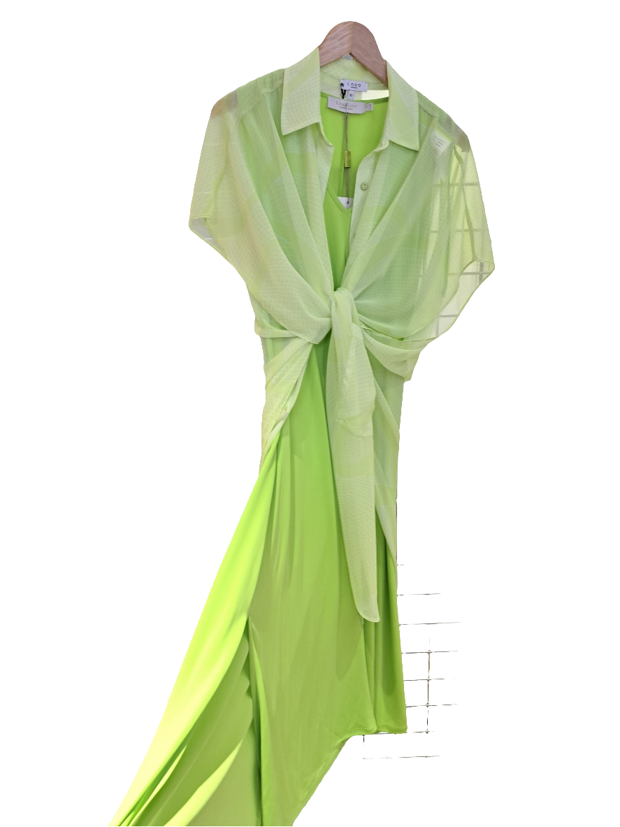 Tie shoulder A line midi dress