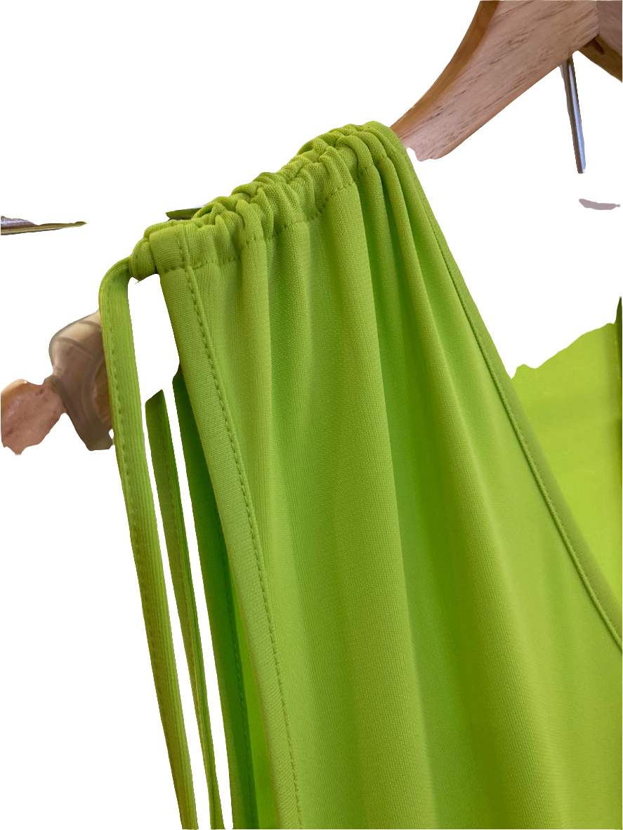 Tie shoulder A line midi dress