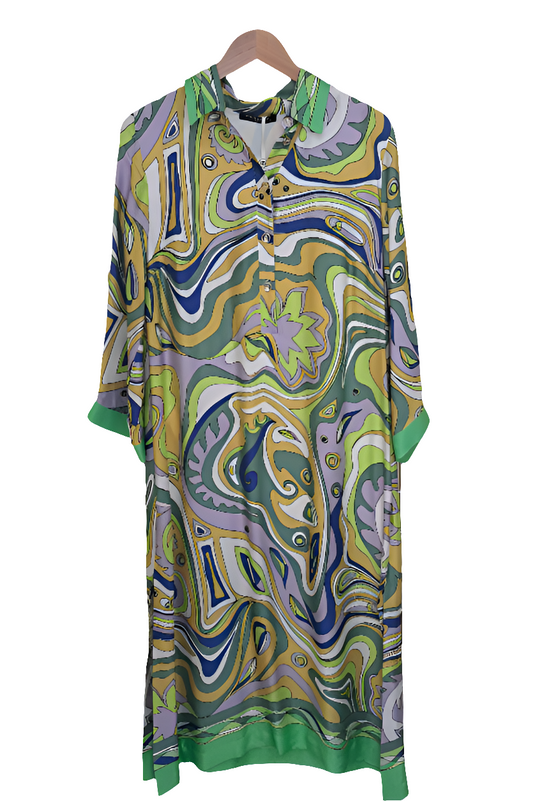 ana Alcazar green multi midi