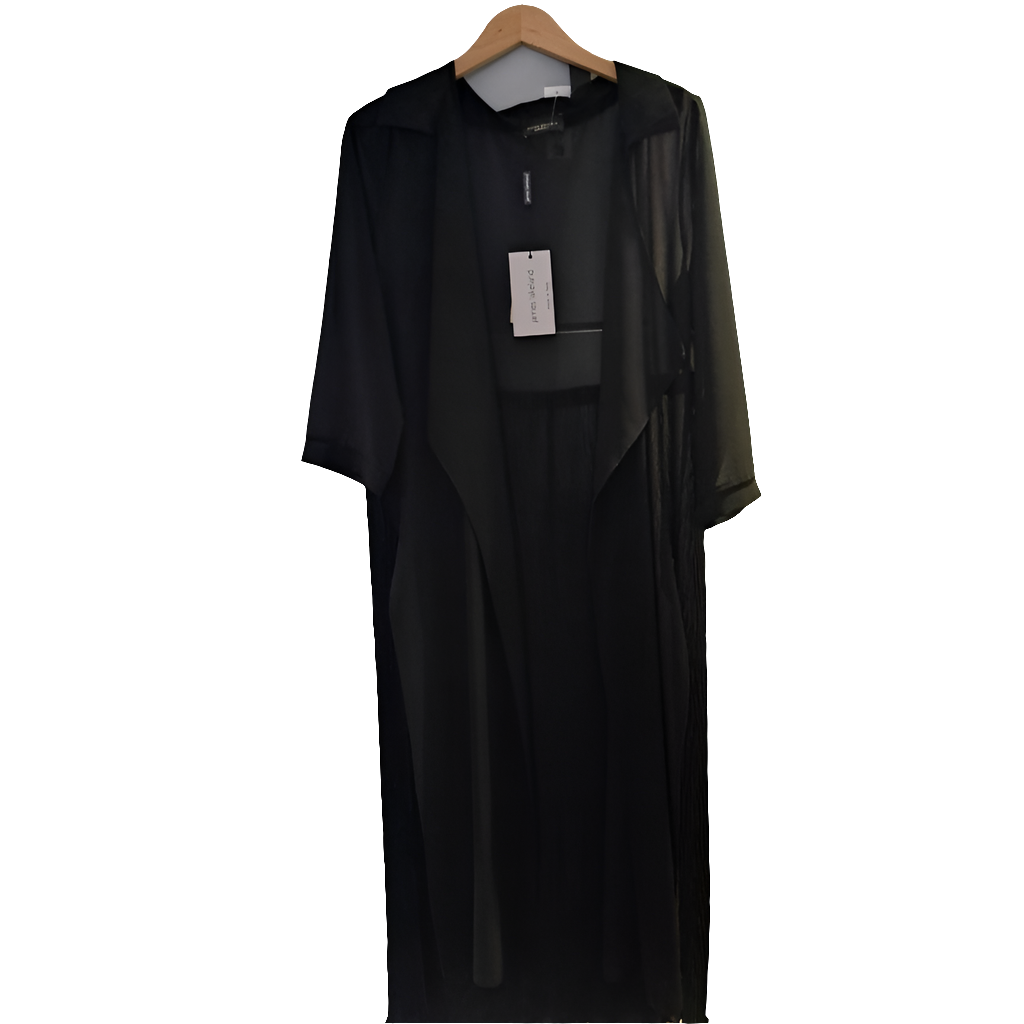 Long chiffon jacket Black