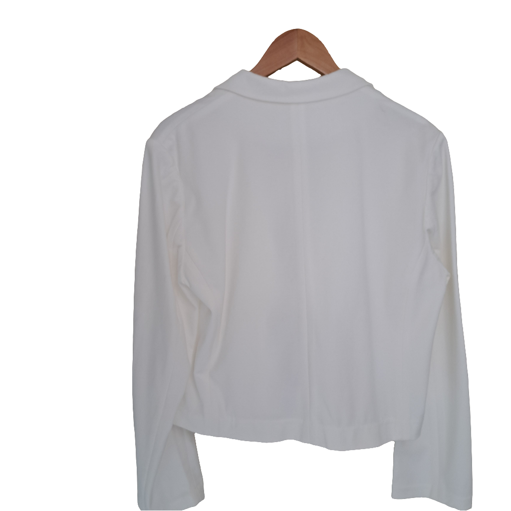Cream Bow Tie stretch jacket