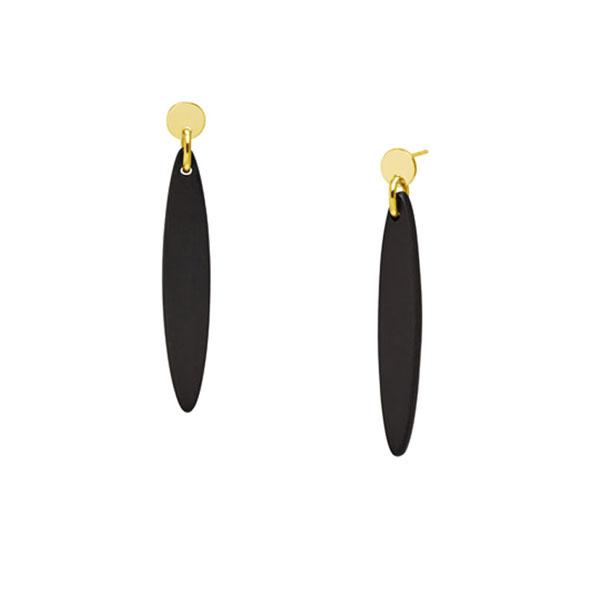 Long black wooden earrings