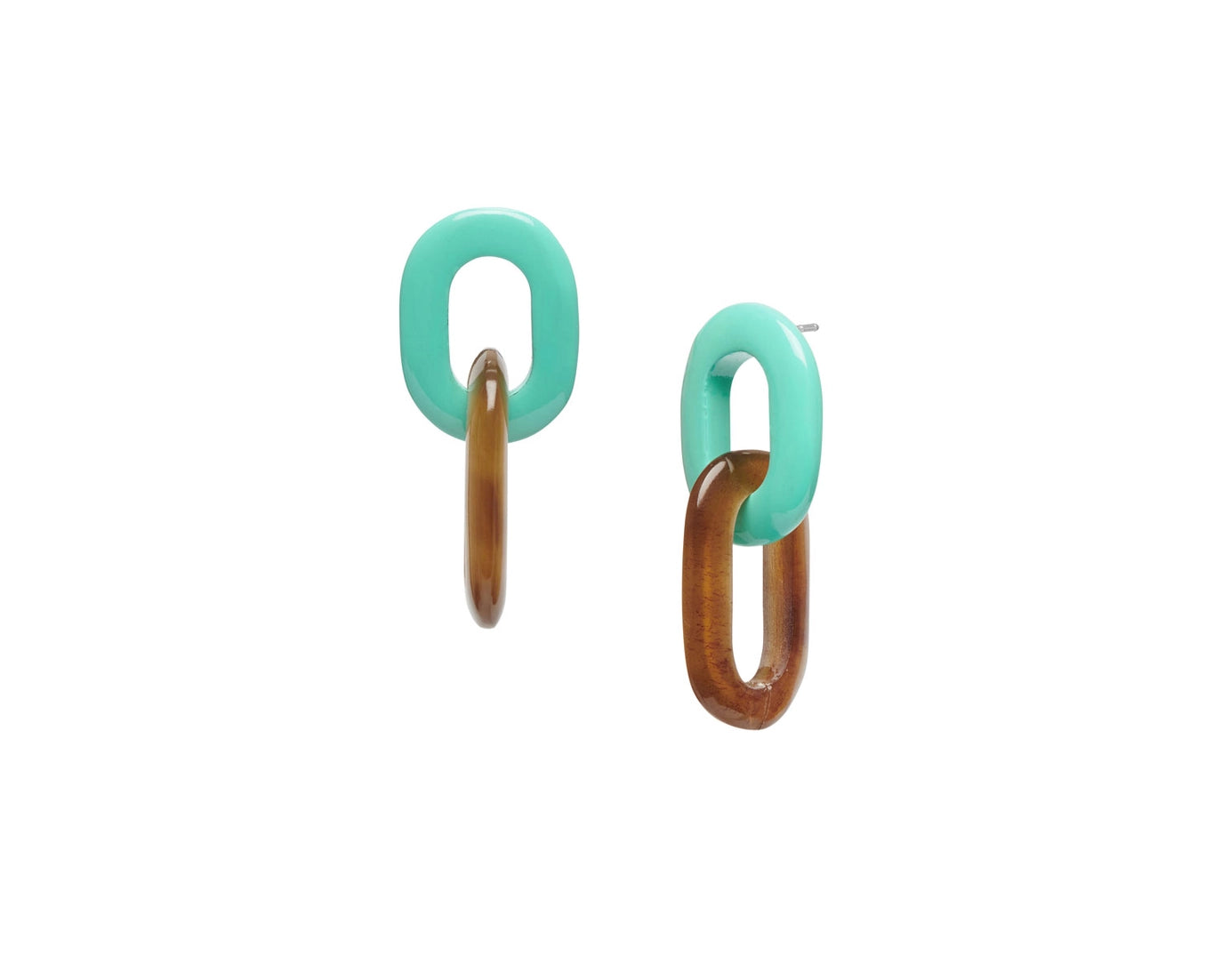 Aquamarine and brown horn earrings
