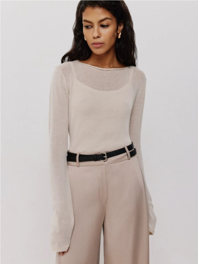 Fine knit semi transparent sweater