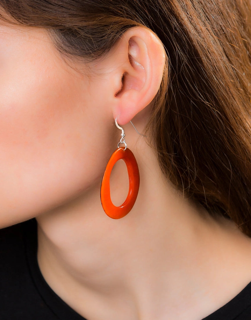 Loop Tagua nut earrings