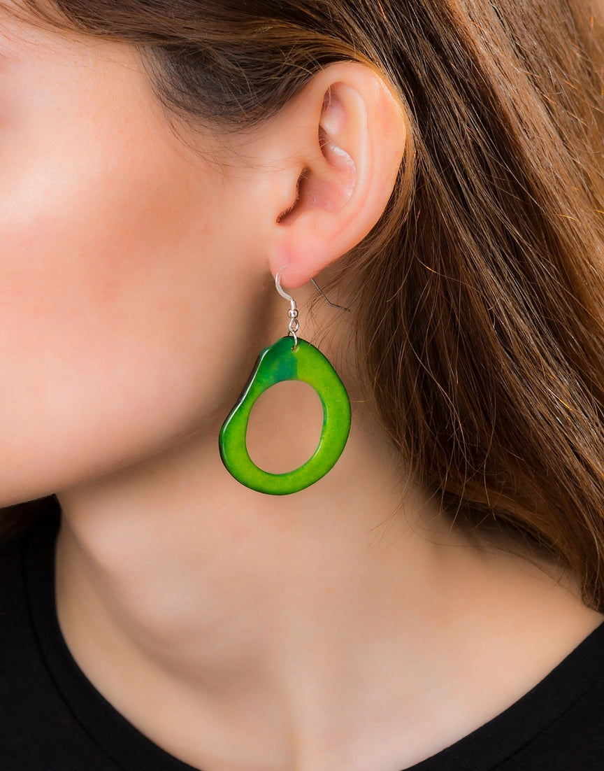 Loop Tagua nut earrings