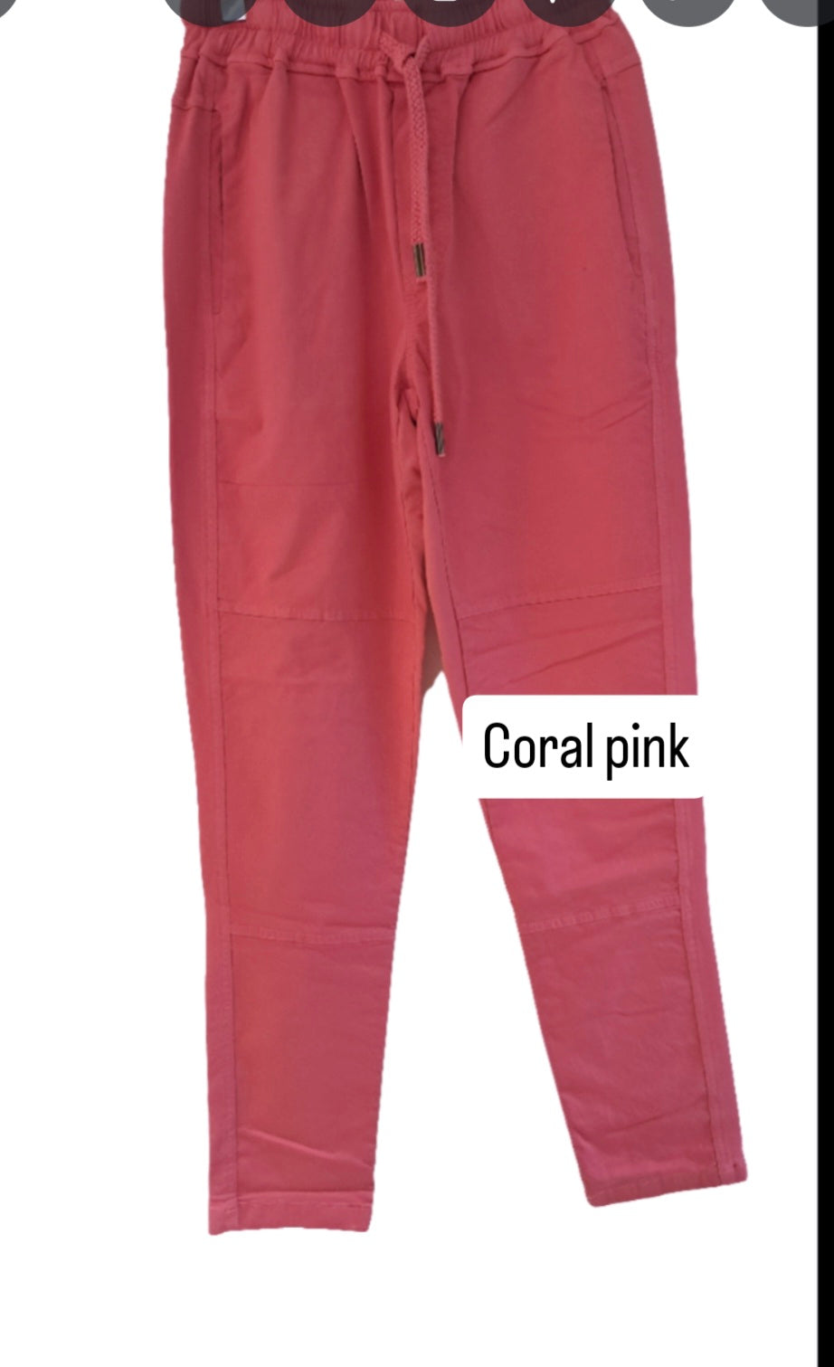 Pull on comfy cotton trousers.